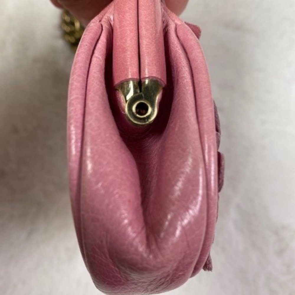 Isabella Fiore Pink Leather Chain Mini Bag w/Floral Appliques MSRP $158. - Picture 8 of 10